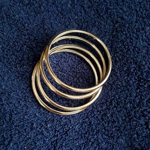 14k white gold over resin slip-on bangle bracelets (set of 4)